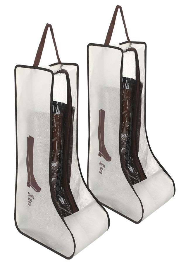 Hoohnnaa 2 Pcs Clear Boot Storage Bag,Plastic Tall Boot Bag,Shoe Bags for Travel,Clear Shoe Bags for Tall Boot Storage,Boot Bags for Cowboy Boots,Waterproof & Dustproof Boot Bags for Travel,Boot Bag Equestrian - Image 1